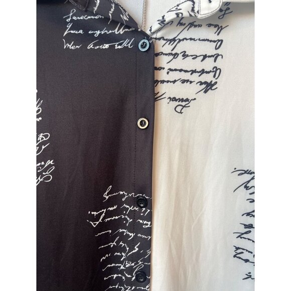 BLOUSE LONG SLEEVE BUTTON DOWN STATEMENT DRESS BLOUSE - Picture 3 of 12